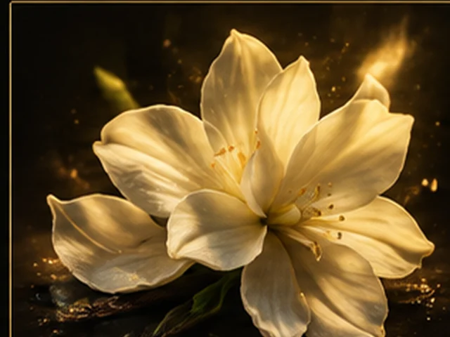Flores blancas con iluminación cálida representando visualmente la familia olfativa floral